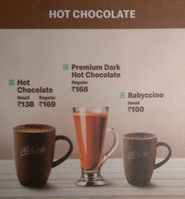 McDonald's menu