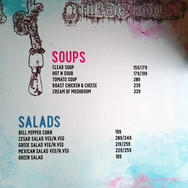 Tbh - The Big House Cafe Menu Menu Untuk Tbh - The Big House Cafe Satyaniketan New Delhi