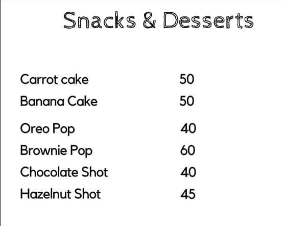 The Brownie Studio menu