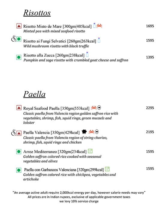 Sevilla menu