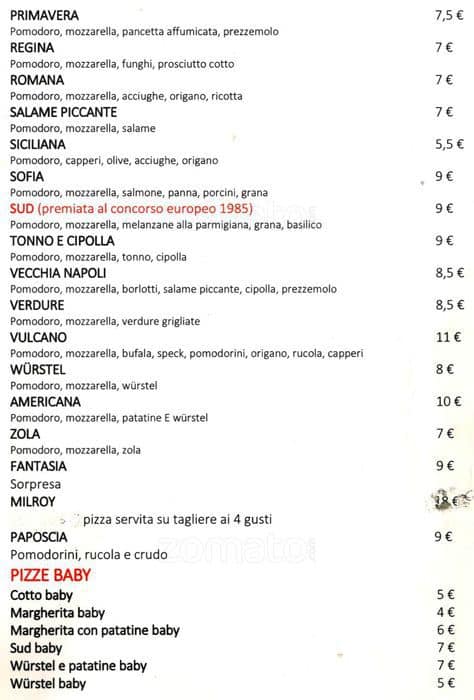 Menu di Vecchia Napoli 