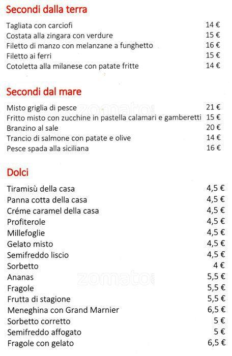 Menu di Vecchia Napoli 