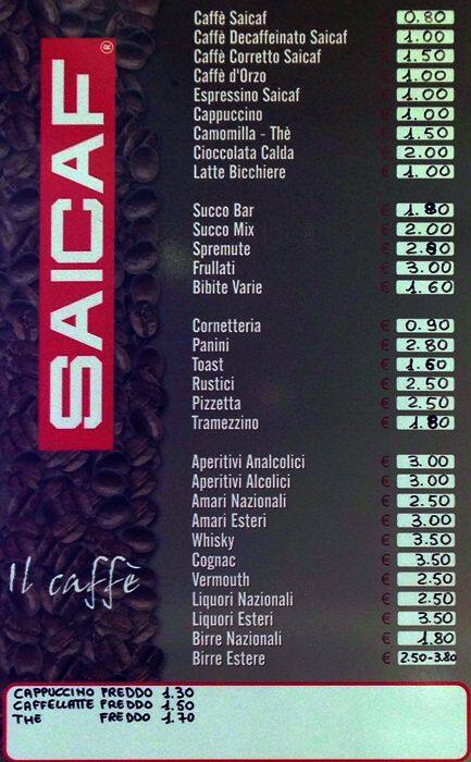 Menu di Il Tuo Caffè 