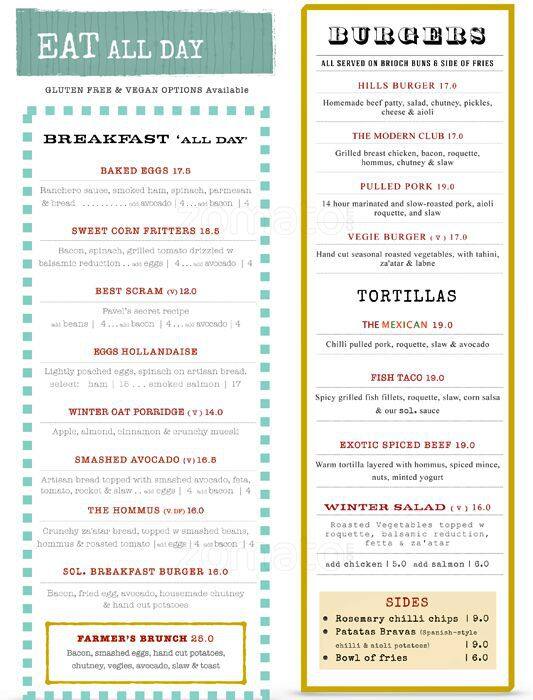 Sol.cafe Menu, Menu for Sol.cafe, Baulkham Hills, Sydney Urbanspoon/Zomato