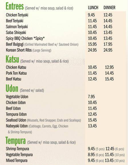 Spotica Menu