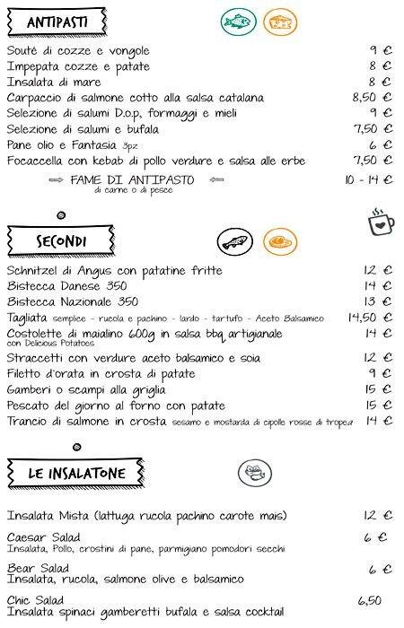 Menu di Ristorante Fame 