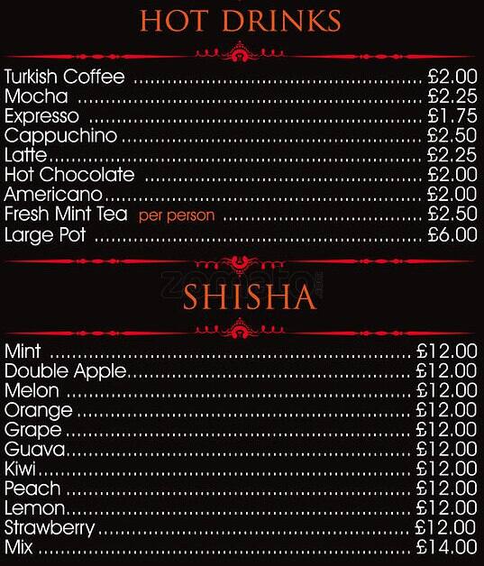Dar Marrakech menu
