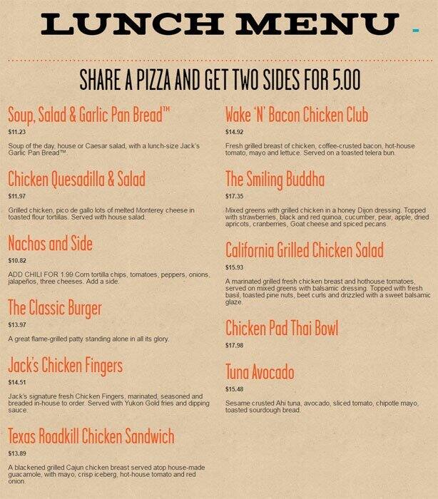 Jack Astor's Menu, Menu for Jack Astor's, Brampton, GTA Urbanspoon/Zomato