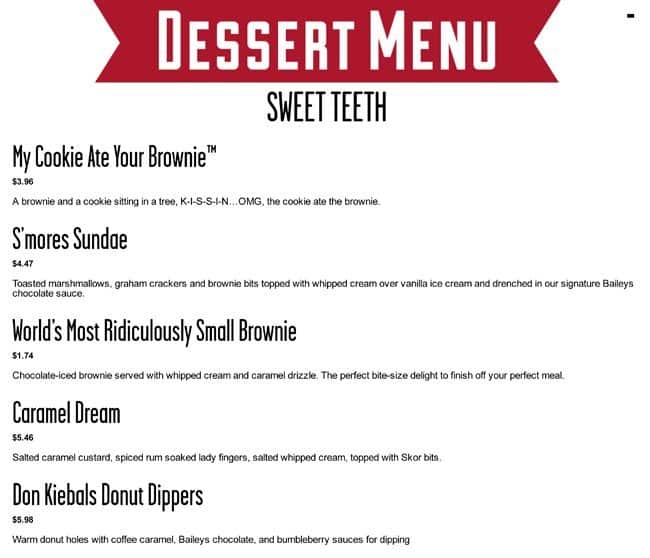 Menu at Jack Astor's Bar & Grill Airport, Toronto, 25 Carlson Ct