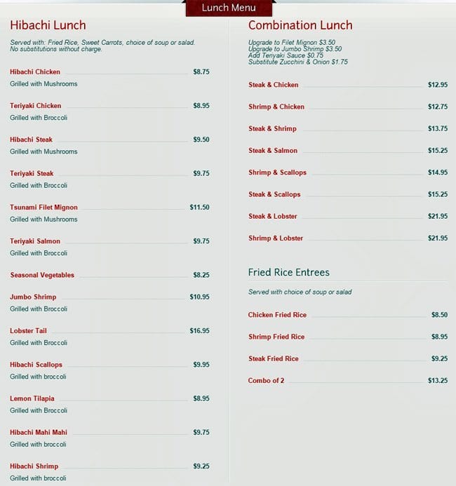 Tsunami restaurant concord nc coupons