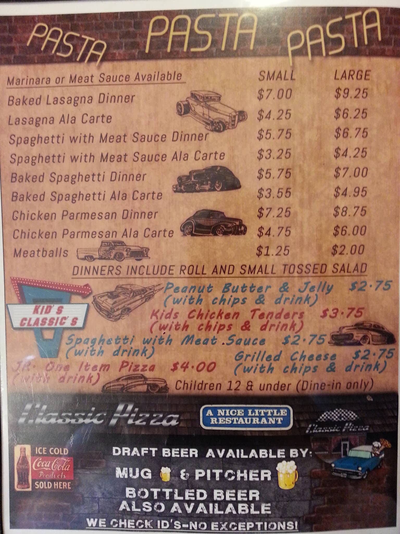 Menu at Classic Pizza pizzeria, Dayton, Taylorsville Rd