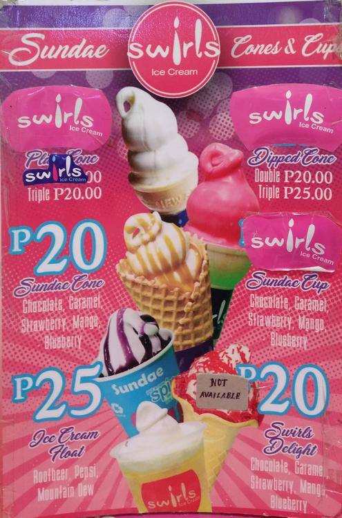 Carta de Swirls Ice Cream