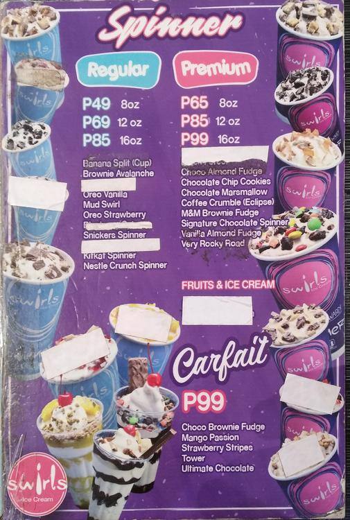Carta de Swirls Ice Cream
