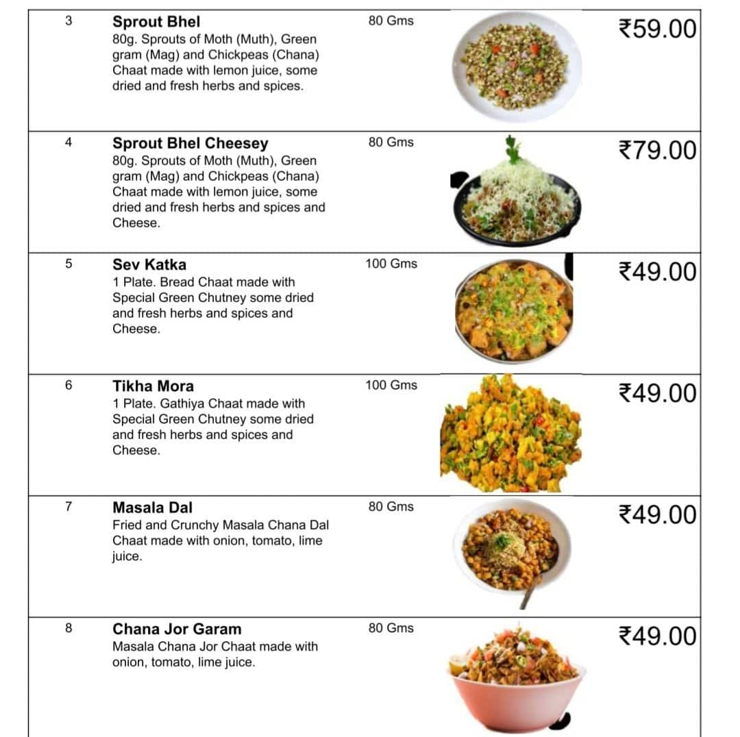 Menu of Papa Ki Pari, Airport Gandhinagar Highway, Gandhinagar