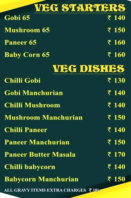Tasty Kitchen Menu Menu For Tasty Kitchen Perambur Chennai