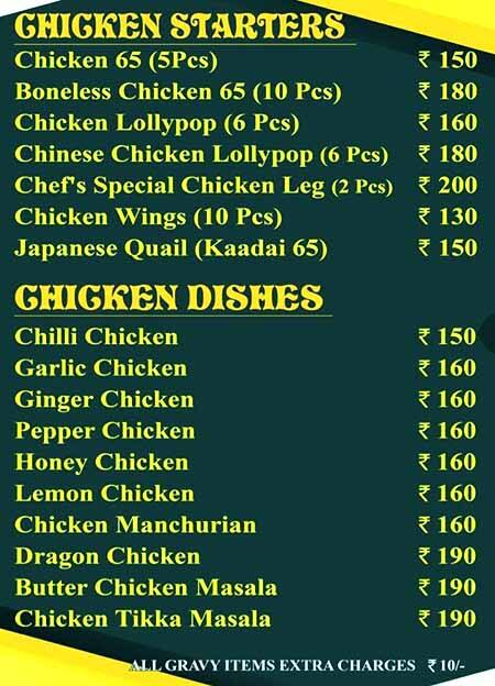 Tasty Kitchen Menu Menu For Tasty Kitchen Perambur Chennai