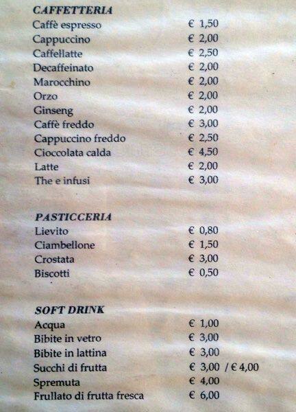 Menu di Centoquattro 