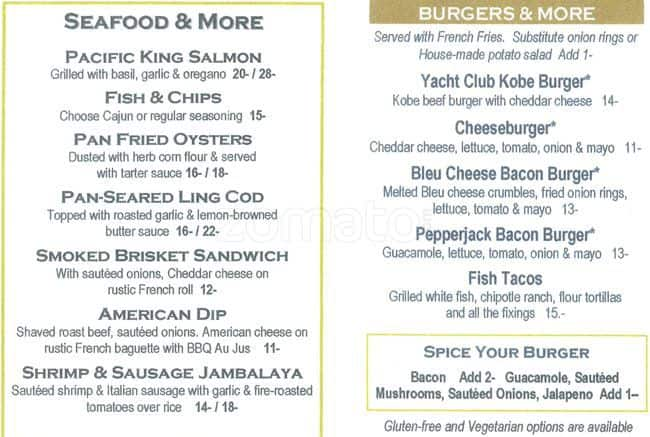 yacht club broiler silverdale wa menu