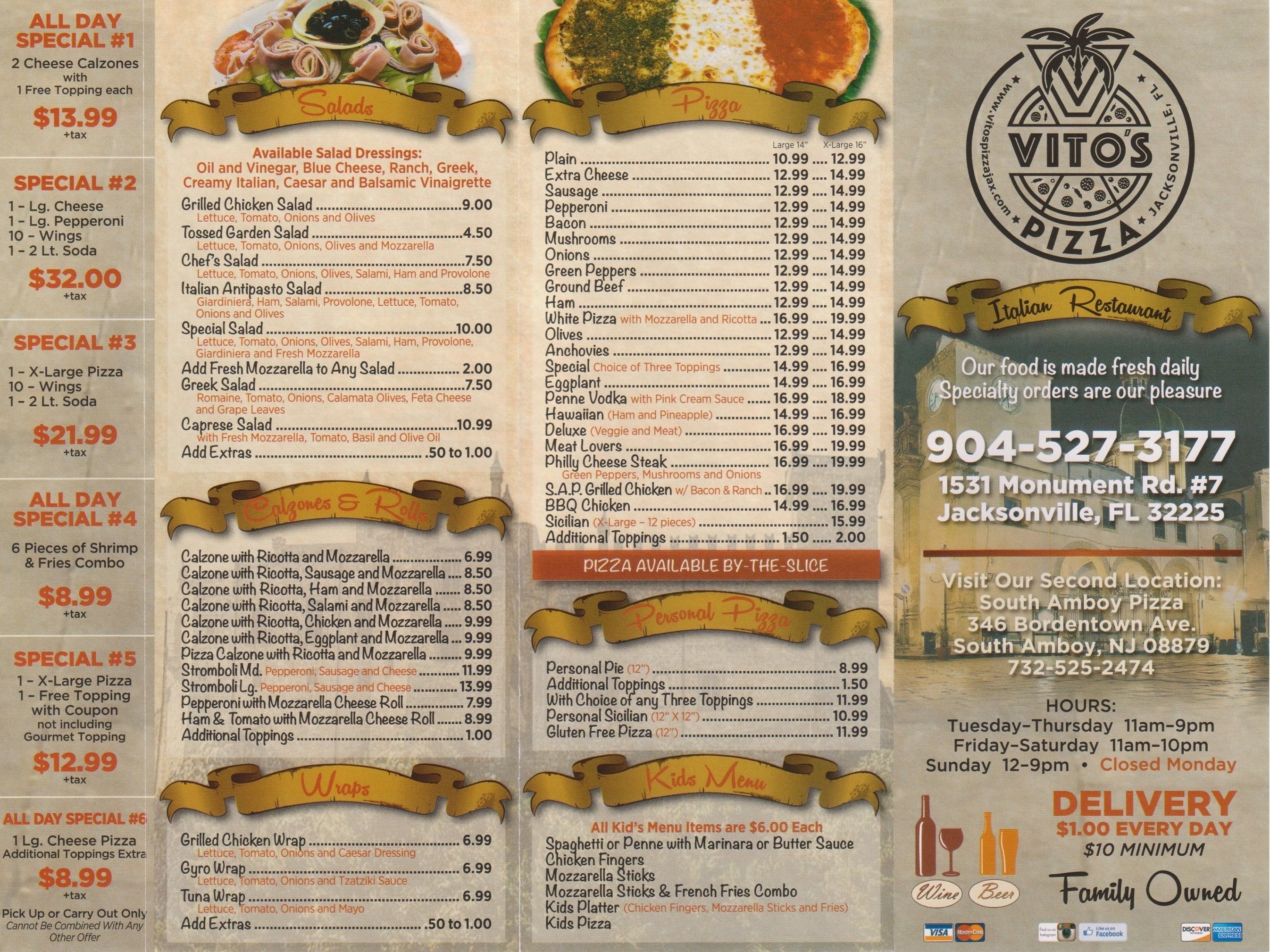 Vito's Pizza Pasta Express & Supermarket Pretoria Menu at Sandra Raines ...