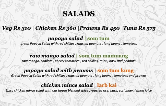 Menu at Kin Thai, Gurugram