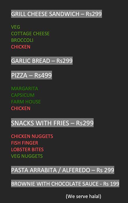 PitStop The Riders Cafe Jammu menu