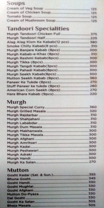 Balwas Restaurant (Since 1970) Mughlai & Chinese menu