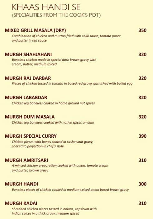 Balwas Restaurant (Since 1970) Mughlai & Chinese menu