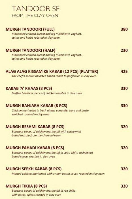 Balwas Restaurant (Since 1970) Mughlai & Chinese menu