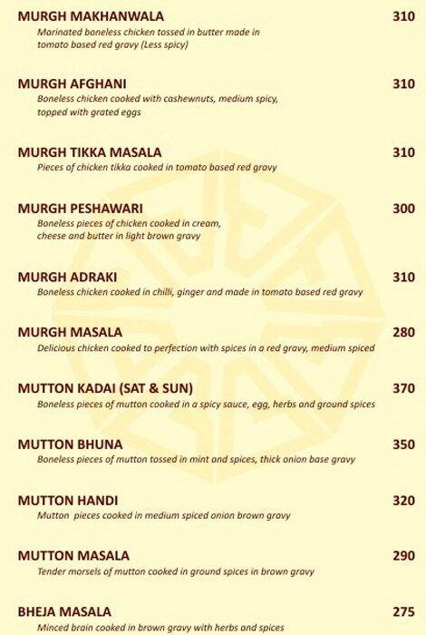 Balwas Restaurant (Since 1970) Mughlai & Chinese menu