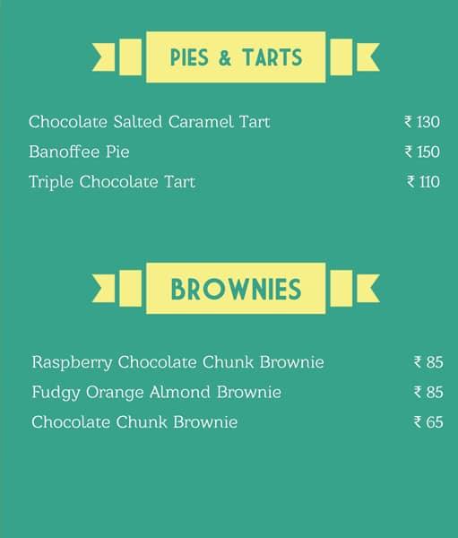 Fresh Baked Goodness menu