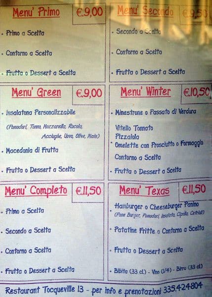 Menu di Tocqueville 13 