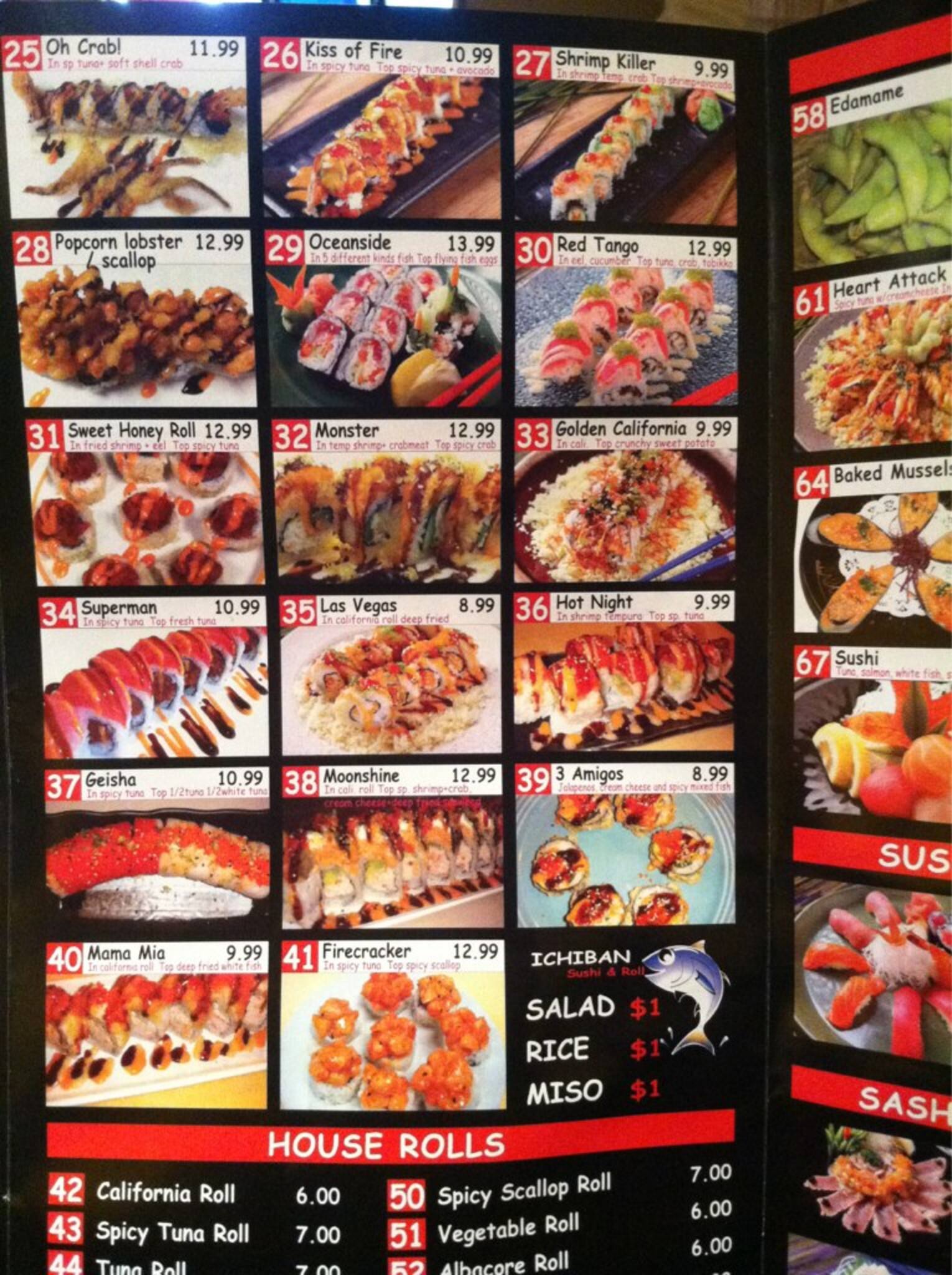 Menu At Ichiban Sushi Restaurant Bakersfield Gosford Rd A