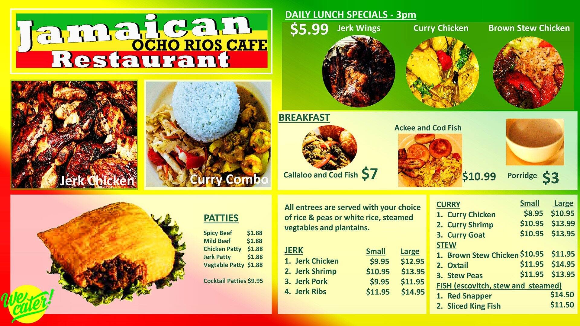 Ocho Rios Cafe Menu, Menu for Ocho Rios Cafe, Spring Hill, Tampa Bay