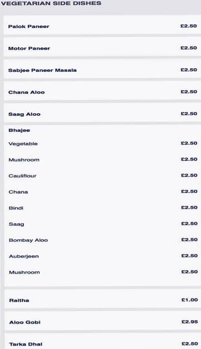 Red Chilli menu