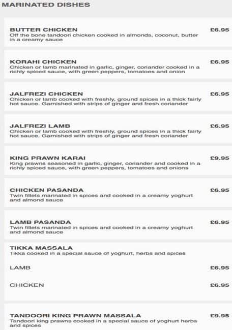 Red Chilli menu