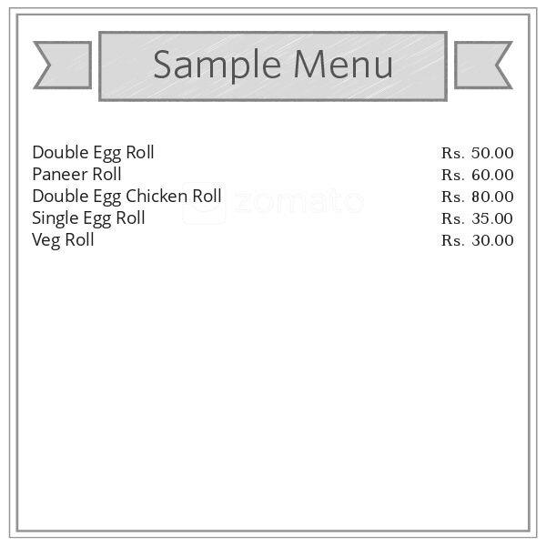 Menu of Kolkata Kathi Roll, Karol Bagh, New Delhi