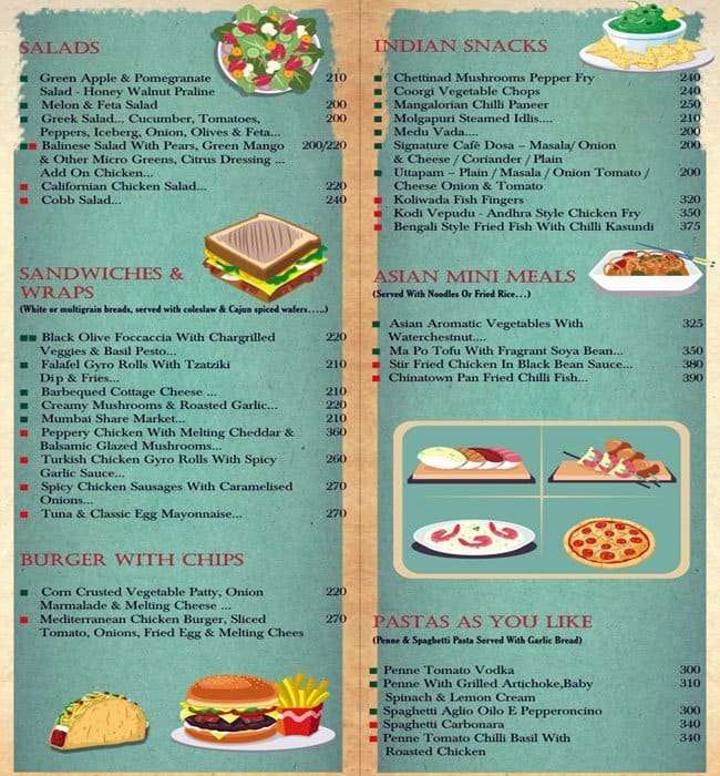 pipal tree hotel kolkata menu card