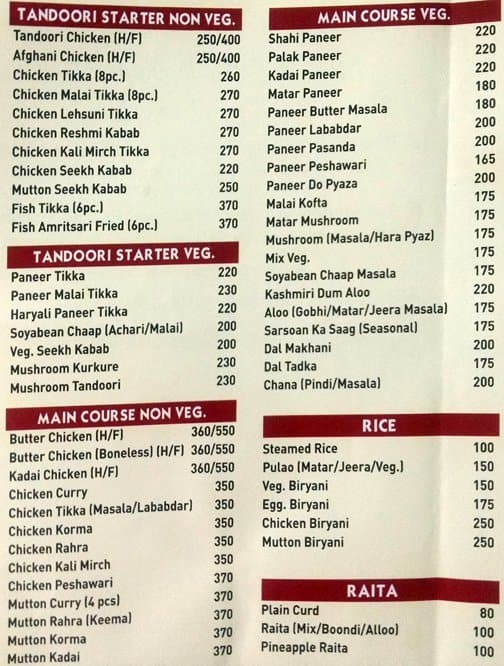 Menu at Delly Belly, New Delhi, /58 Naiwala Gurudwara Road