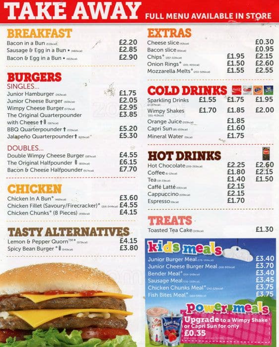 Menu At Wimpy Restaurant Thornton Heath 89 High St