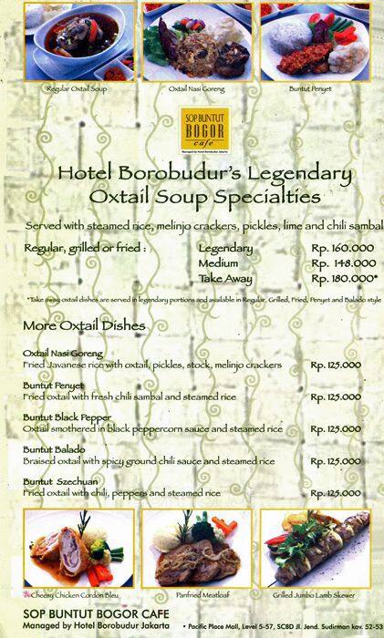 Sop Buntut Bogor Menu, Menu Untuk Sop Buntut Bogor, Pondok Indah ...