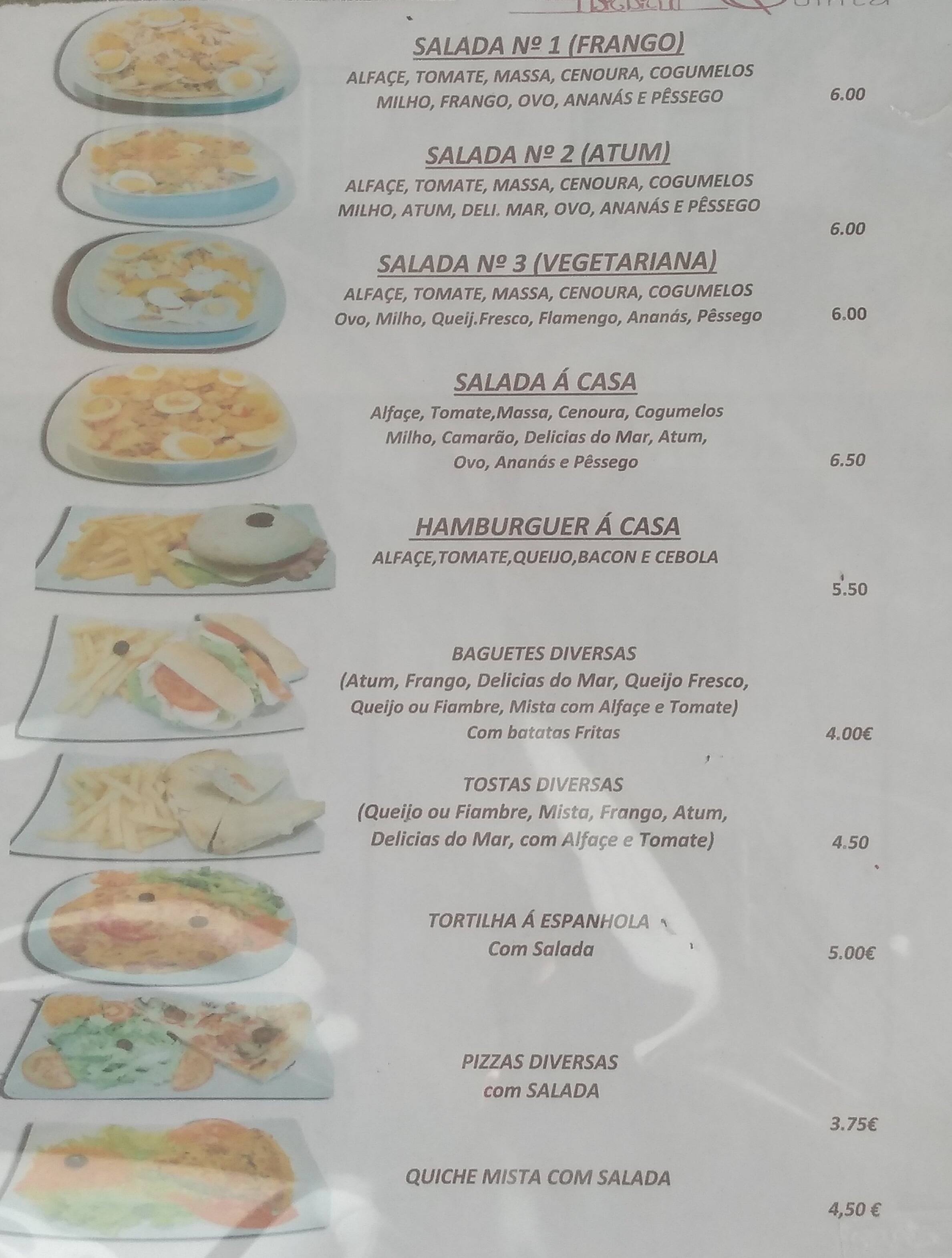 Menu At Padeirinha Da Quinta Cafe, Loures