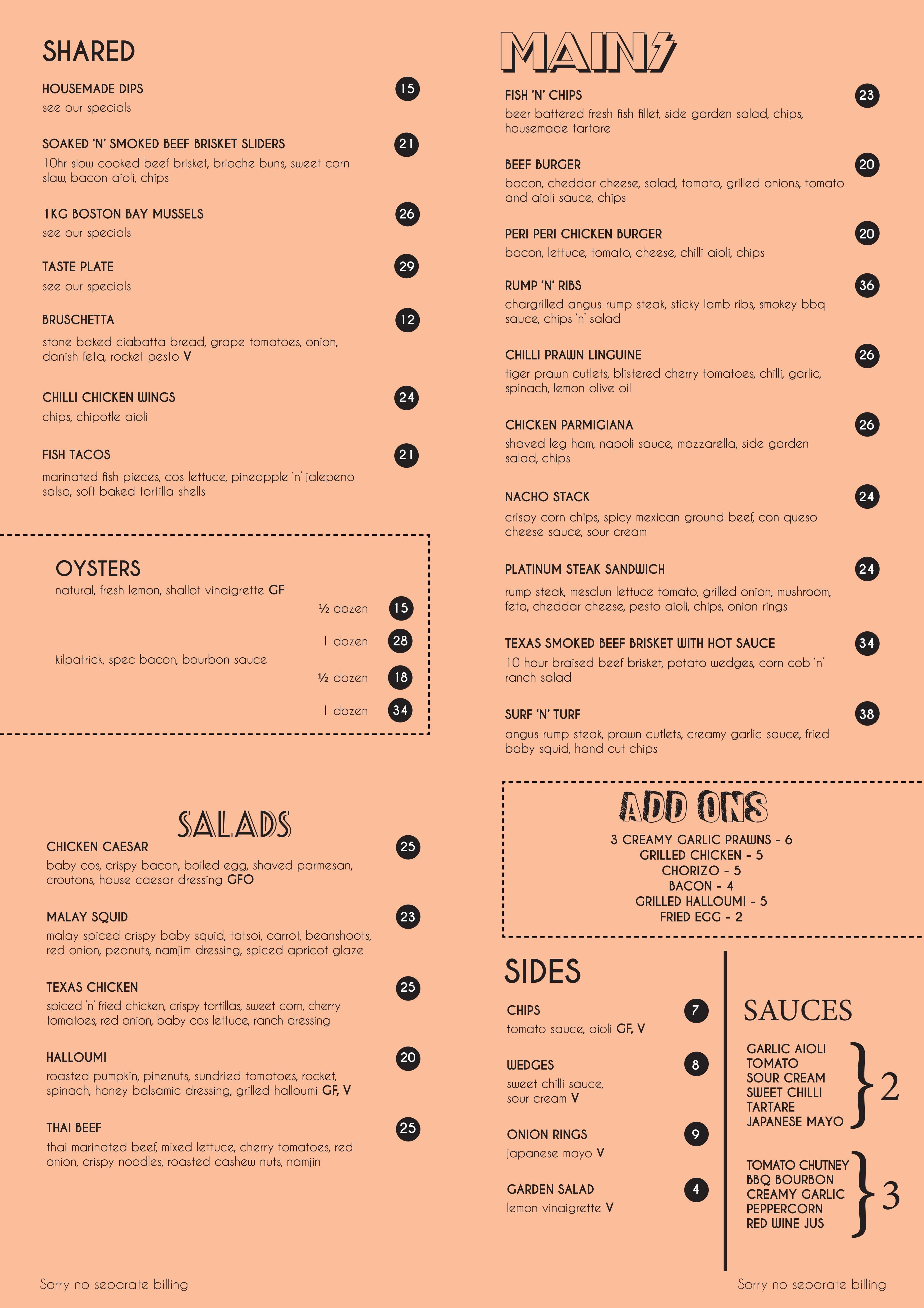 The Gate Bar & Bistro Menu - Urbanspoon/Zomato