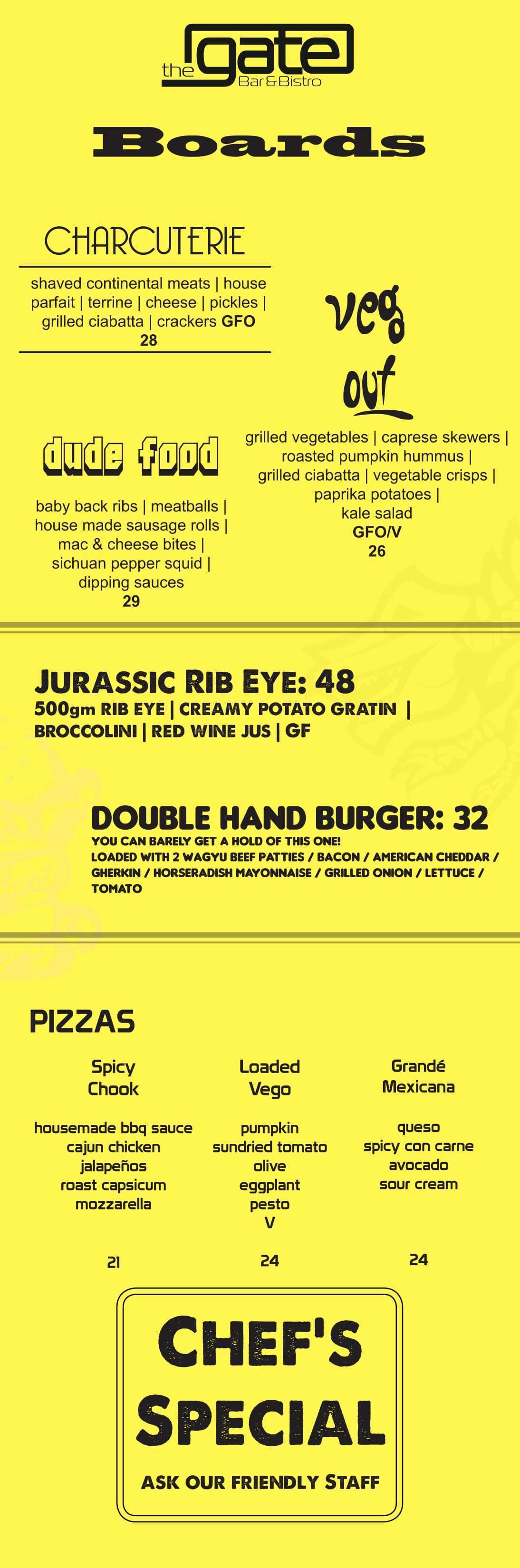 The Gate Bar & Bistro Menu Urbanspoon/Zomato