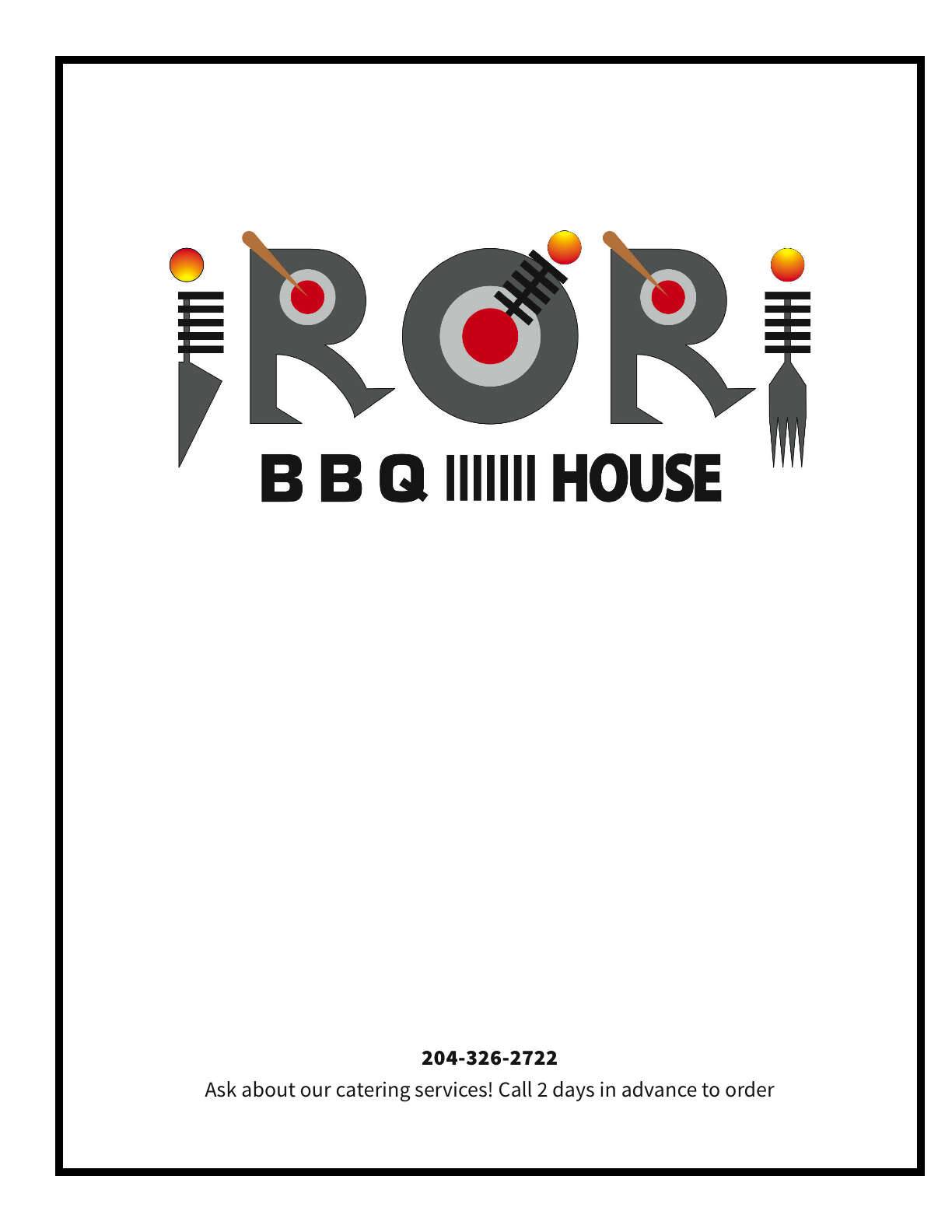 Menu de Irori BBQ house