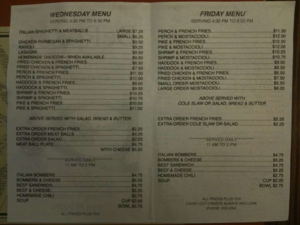 Carta de De Rose Bar
