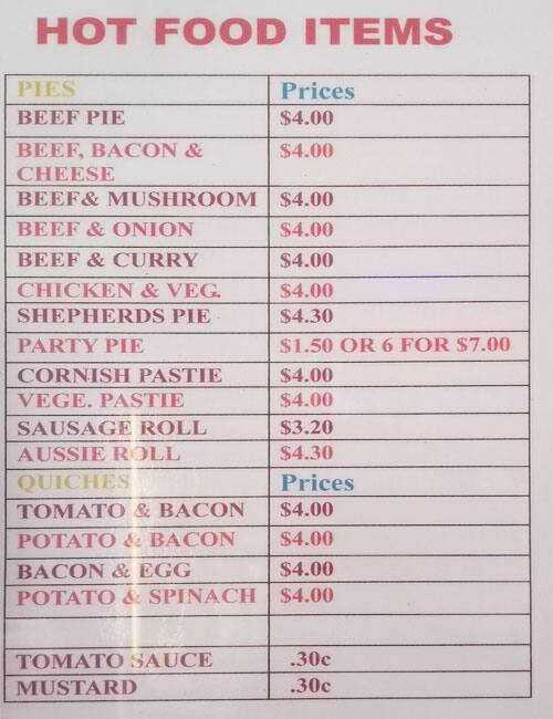 Carta de Ferntree Gully Bakery, Ferntree Gully