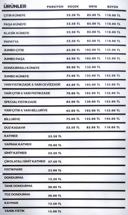 jumbo kunefe menu menu for jumbo kunefe kucukbakkalkoy istanbul