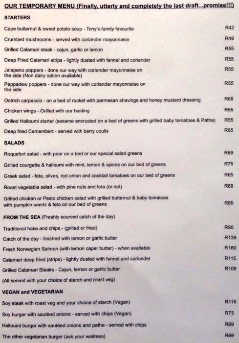 The Avenue Restaurant and Grill Menu - Zomato SA