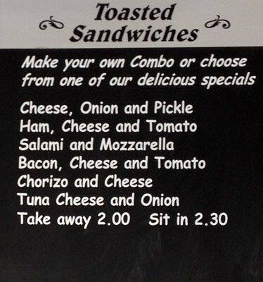 Crolla's menu