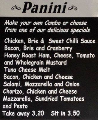 Crolla's menu